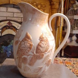 2 birds ceramic pitcher